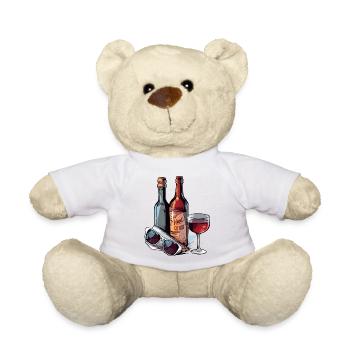 Weinflaschen und Gläser - Teddy - Weiß - Vorne