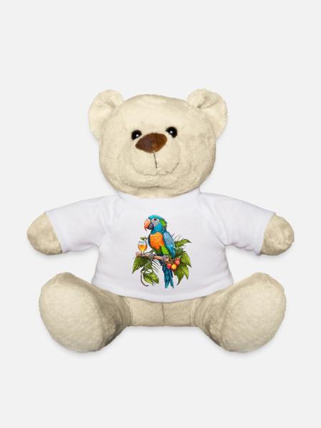Papageien-Party - Teddy - Weiß