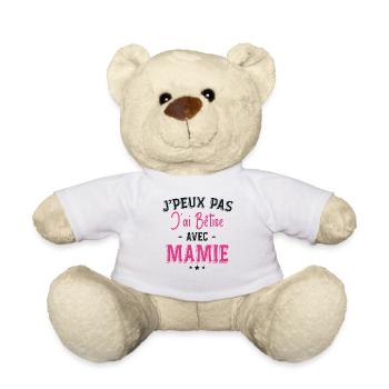 Je Peux Pas J'ai Bêtise Avec Mamie - Nounours - blanc - Devant