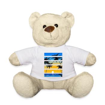 Palmenstrand Sonnenuntergang Sommerurlaub - Teddy - Weiß - Vorne