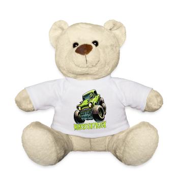 Monster Truck Comic Gift - Teddy Bear - white - Front
