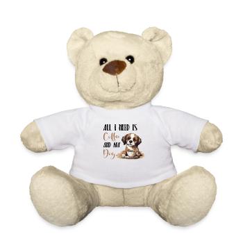 Journée mondiale du café avec un chien - Nounours - blanc - Devant
