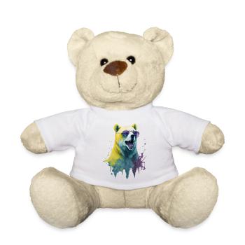 Cool polar bear with sunglasses, portrait - Teddy Bear - white - Front