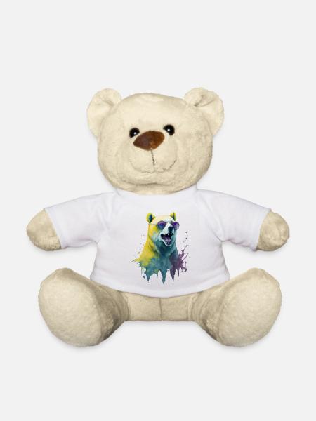 cooler Eisbär mit Sonnenbrille, Portrait - Teddy - Weiß