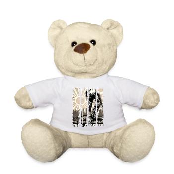 cyclist cycling bmx bike sport mountain biking hobby - Teddy Bear - white - Front