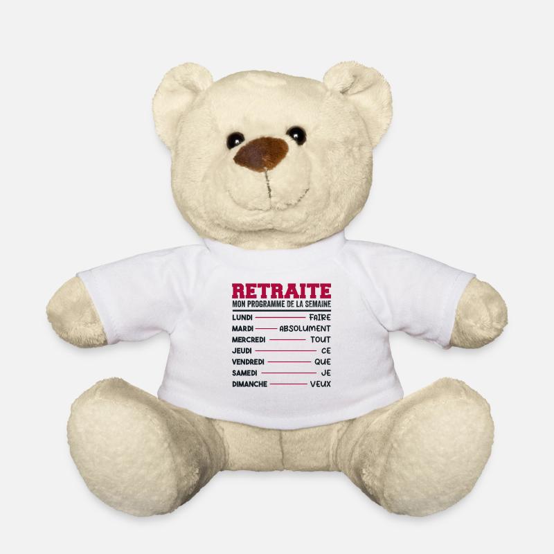 Retraite Mon Programme Humour Retraité Cadeau - Nounours - blanc