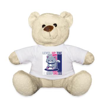 Gaming, Zocken, Videospiel, Grumpy Katze Gamer - Teddy - Weiß - Vorne