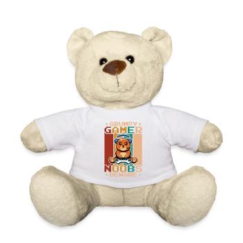 Gaming, Zocken, Videospiel, Grumpy Katze Gamer - Teddy - Weiß - Vorne