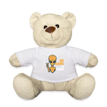 Gaming Alien Ufo Zocken, Videospiel, Einhorn Gamer - Teddy - Weiß - Vorne