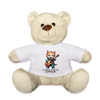 Schulkind Schulanfang Einschulung Katze Kätzchen - Teddy - Weiß - Vorne