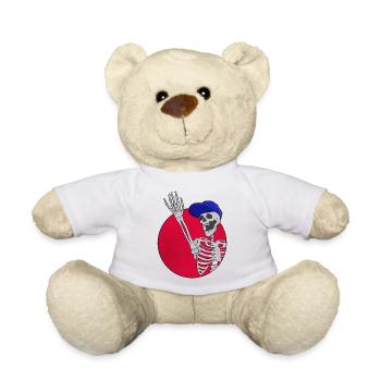 Hey Friends Cool and Funny Skeleton - Teddy Bear - white - Front