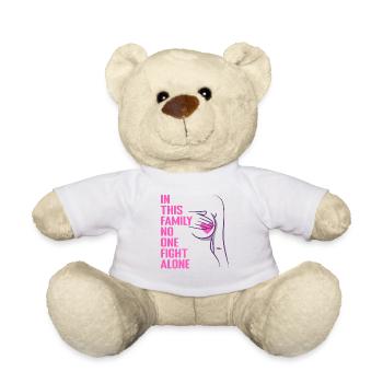 In This Family No One Fight Alone Breast Cancer - Teddy Bear - white - Front