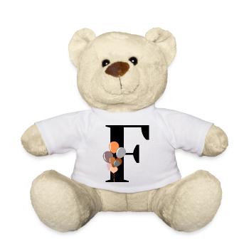 Buchstabe f Geburtstagsballon - Teddy - Weiß - Vorne