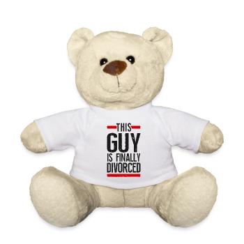 Happy Divorce Party This Guy Is - Teddy Bear - white - Front