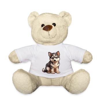 Petit husky syllabique - Nounours - blanc - Devant
