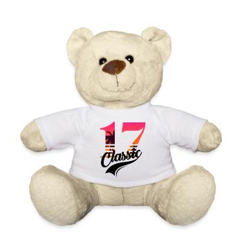 Numéro 17 - 17ème anniversaire - Nounours - blanc - Devant