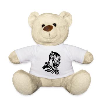 Tribal Boxer / Fighter Logo Tattoo Design - Teddy Bear - white - Front