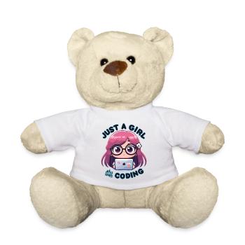 EINFACH EIN MÄDCHEN, DAS DAS PROGRAMMIEREN LIEBT - Teddy - Weiß - Vorne