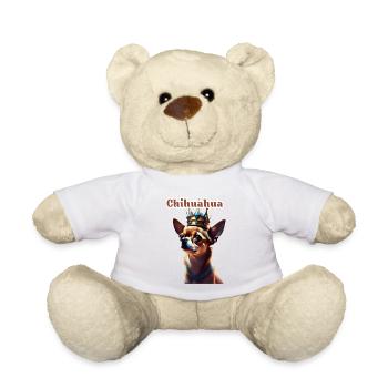 Chihuahua with Crown Shirt and Accessories - Teddy Bear - white - Front