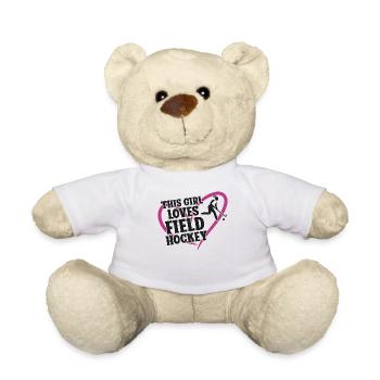 Hockey sur gazon Cette fille aime le terrain - Nounours - blanc - Devant