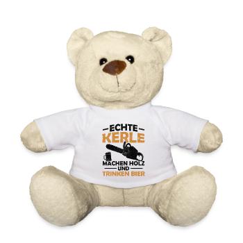Echte kerle machen holz und trinken bier - Teddy - Weiß - Vorne