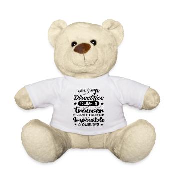 Une Super Directrice - Cadeau Directrice - Nounours - blanc - Devant