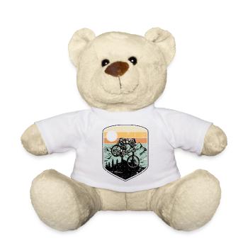 Sunset Mountain Wheelie Badge - Teddy Bear - white - Front