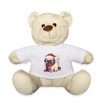 Pug Pug Dog Pug Christmas Pug Xmas - Teddy Bear - white - Front