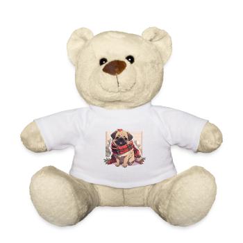 Pug Pug Dog Pug Christmas Pug Xmas - Teddy Bear - white - Front