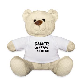 Gamer Evolution Vintage Gamer Geschenk - Teddy - Weiß - Vorne