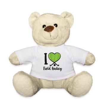 Field Hockey Heart I Love Field - Teddy Bear - white - Front