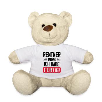 Rentner 2026 Ruhestand Geschenk - Teddy - Weiß - Vorne