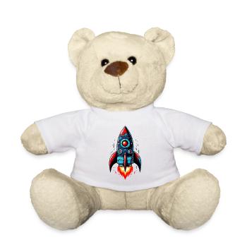 Rocket Man en tant que vainqueur du décollage - Nounours - blanc - Devant