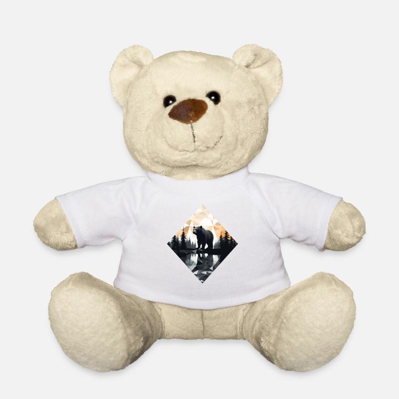 Ours abstrait dans les montagnes - Nounours - blanc
