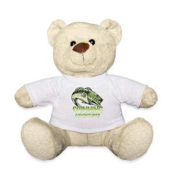 Fishing, Angler, Fisherman Fishing and Pike Fishing - Teddy Bear - white - Front