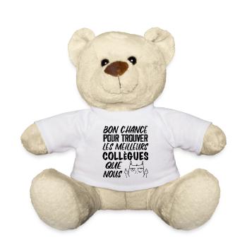Idée Cadeau Collègue. Départ Collègues Retraite. - Nounours - blanc - Devant