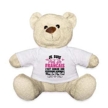 Je Suis Prof De Français Cadeau Prof - Nounours - blanc - Devant