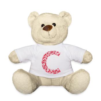 Lettre C - Kiss tshirt - Nounours - blanc - Devant