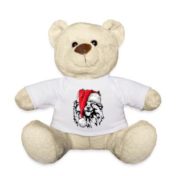 Santa Wolfsspitz Christmas Nikolaus Wilsigns - Teddy Bear - white - Front