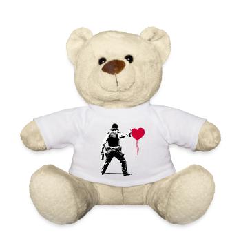 I ♥️ Police StreetArt Banksy style - Teddy - Weiß - Vorne