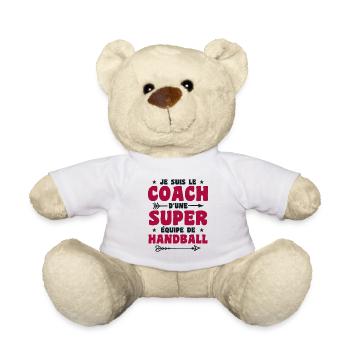Je Suis Le Coach D'une Super Équipe De Handball - Nounours - blanc - Devant