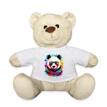 Panda Coloré - Panda Ours Multicolore - Panda Bear - Nounours - blanc - Devant