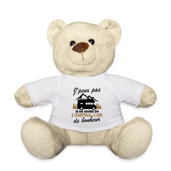 Je me barre en camping-car Humour Cadeau - Nounours - blanc - Devant