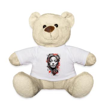 Graffiti Bunte Junge Frau Abstrakte Kunst - Teddy - Weiß - Vorne