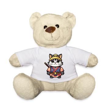 Chat samouraï #13 - Nounours - blanc - Devant