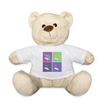 Dauphin rétro des années 80 des années 90 Vintage - Nounours - blanc - Devant