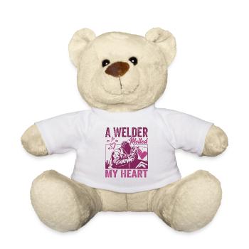 Ein Schweißer hat mein Herz geschmolzen Lustiges Design Für Meine Frau - Teddy - Weiß - Vorne