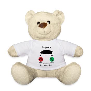 Baltrum Anruf Telefon Nordsee Insel Urlaub Reise - Teddy - Weiß - Vorne