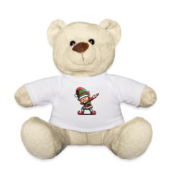 Dabbing Christmas Elf Dab Christmas - Teddy Bear - white - Front