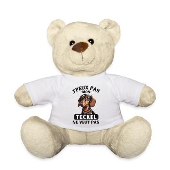 Chien doux de race TECKEL 1 - Nounours - blanc - Devant